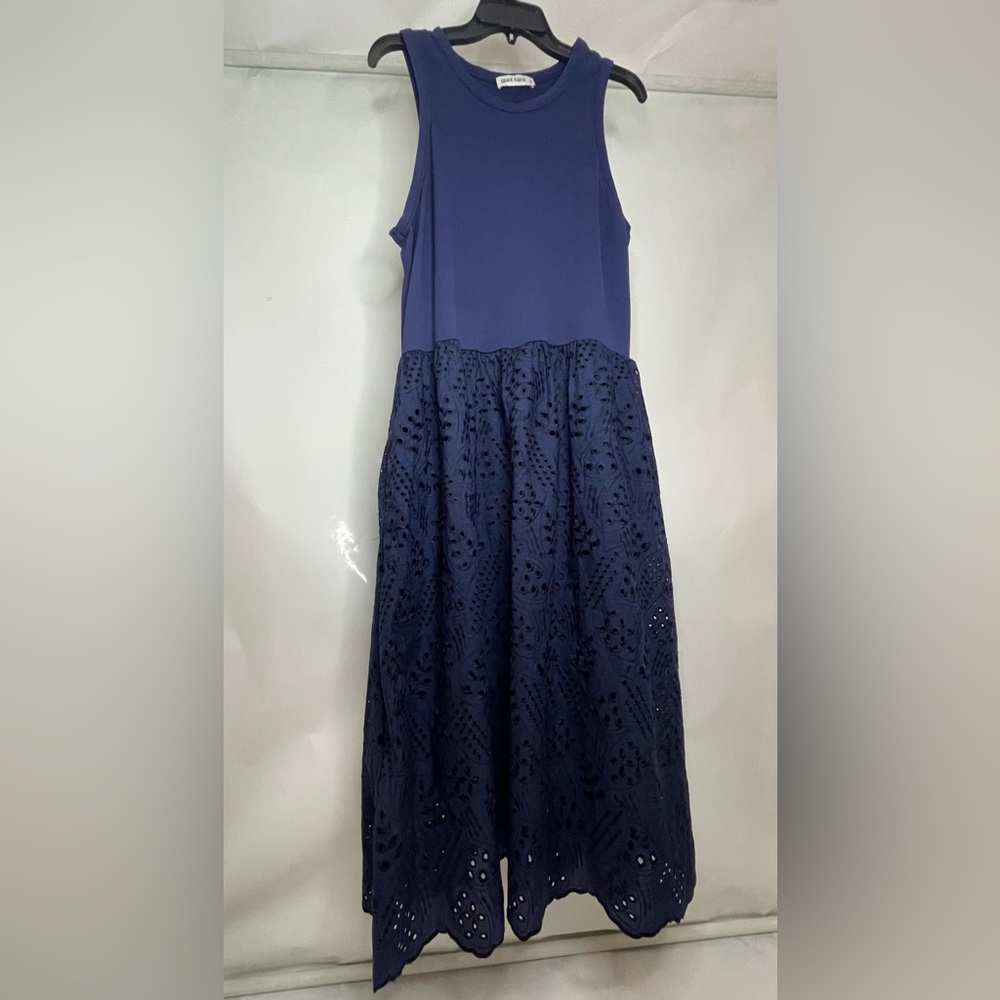 Grace Karin Elegant Navy sleeveless Blouse Dress 2xl it has pockets